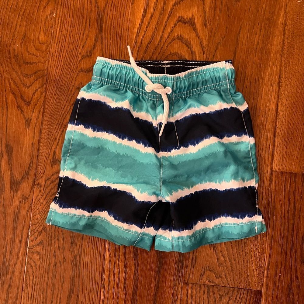 Place sport aqua and navy boys 2T swim trunks